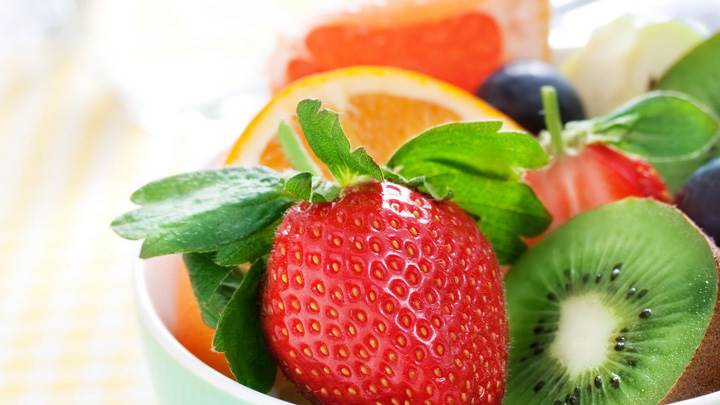 Strawberry In Bowl With Other Fruits